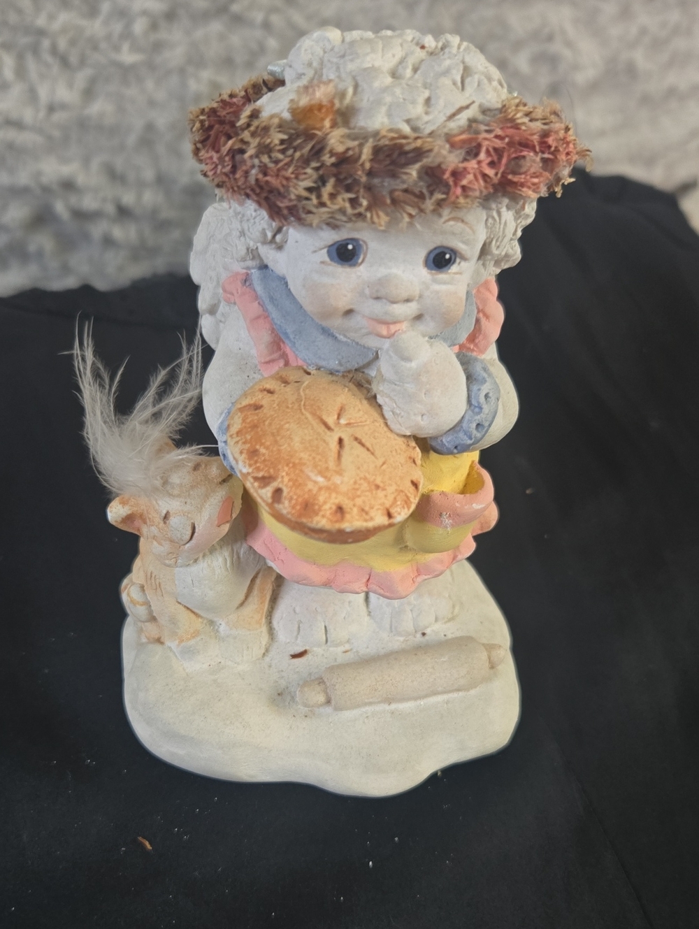 Dreamcickles White Ceramic Girl Figurine with Pink and Yellow Accents